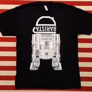 Portland's coffee shop "Barista" R2-D2 discontinued model M t-shirt /US made